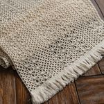 Alynsehom Macrame Table Runner Farmhouse Boho Beige Table Runner with Tassel Bohemian Woven Cotton Crochet Lace Rustic Home Decor for Bridal Shower Wedding Dinning Table(12x95in)