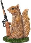 Garden Squirrel Guard Statue, Soldier Gnome - Woodland Friend Garden Decor Statues, Animal Gnome Statues, Waterproof Figure Indoor & Outdoor Lawn Squirrels Ornament Funny Decoration Gifts 6.7" H Gift