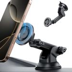 ESR Dashboard Magnetic Phone Holder for Car (HaloLock), Compatible with MagSafe Car Mount, Windshield Magnetic Car Mount for iPhone 16/15/14/13/12, Car Accessories, Metallic Grey