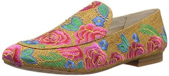 Kenneth Cole New York Women's Westley Embroidery Loafer Flat, Natural Raffia, 7.5