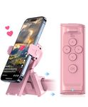 JIMZOO Remote Control for TikTok, Page Turner for Kindle App, Bluetooth Camera Video Recording Remote, Scrolling Remote for TikTok with Magnetic Storage Phone Holder for iOS/Android/iPad/iPhone-Pink