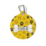 Gifts Bucket Dog Collar Locket/Pendant for Dogs & Puppy Pet Tags Name, 1 Count - Charlie | Round Shape Dog Tags