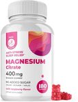 Dr. Moritz Magnesium Gummies for Adults - Low-Sugar Magnesium Gummies 400 mg - Easy to Chew Adult and Kids Magnesium Gummies (180 Count) - Raspberry Flavored Magnesium Citrate Gummies