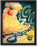 Poster Master Vintage Cafe Jacqmotte Poster - Retro Coffee Print - French Art - Cafe Wall Art - Advertising Art - Coffee Lover Art - Great Kitchen or Coffee Shop Wall Decor - 8x10 UNFRAMED Wall Art