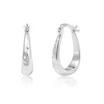 Sterling Silver Hoop Earrings for Women Silver Oval Hoop Earrings Hypoallergenic U Shaped Hoops Earring fo Women