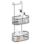 Blue Canyon 2 Tier Hanging Shower Caddy, No Drill Stainless Steel Bathroom Shelf, Non-Rusting Storage Shelves, Shower Accessory for Bathroom Organisation Shelf, Shower Basket Organizer, Grey