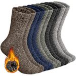 SIHOHAN Mens Wool Socks, 5 Pairs Warm Crew Socks, Thick Boot Mens Socks for Winter Walking Hiking