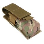 Daycount® Military Tactical Single Pistol Magazine Pouch Knife Flashlight Sheath Airsoft Hunting Ammo Molle Pouch Multifunction Bags (CP Camo)