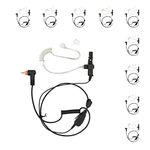 PROMAXPOWER [10-Pack] 1-Wire FBI Security Acoustic Clear Tube Earpiece Headset with PTT Mic for Motorola Two-Way Radios PMLN7157A, SL300, SL2600, SL3500e, SL7550, SL7580e, SL1K, TLK100