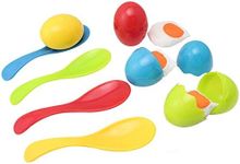 BOHS Egg Spoon Race Game with Yolk - Kids Outdoor Activity for Kindergarten, Backyard Parties, and Easter Day