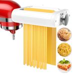 TZCYOTO Pasta Maker Attachment 3 in 1 Set for KitchenAid Stand Mixers, Included Pasta Roller, Spaghetti &Fettuccine Cutter Pasta Machine Attachment Accessories and Cleaning Brush for KitchenAid