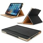 Leather Case For iPad 10th Generation 2022 (iPad-10) 10.9 inch Premium Black/Tan Leather, Magnetic Flip Stand Cover 10.9" Auto Wake/Sleep