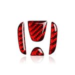 Steering Wheel Logo Car Center Console Carbon Fiber Decorative Sticker Fit For Honda Civic 10th Gen 2016-2021 Auto Parts Car Interior (Color : Red)