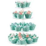 CECOLIC Acrylic Cupcake Stand 4 Tier Clear Cupcake Holder Display Stand Dessert Pastry Tower Rack for Wedding Birthday Bar Party Décor (Round - 4 Tier)