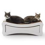 PetFocus® Ultimate Cat Scratcher Lounge, Superior Cardboard & Construction, Reversible Durable & Long Lasting Scratcher, significantly outlasts cheaper alternatives. (2 in 1-Cloud White)