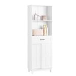 SoBuy Bathroom Tall Cabinet Tall Cupboard Bathroom Storage Cabinet BZR141-W