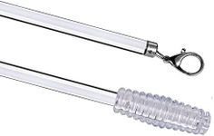 2 Pack - 30" Clear Acrylic Universal Drapery Pull Rod Wand with Metal Snap, 1/2 Inch Wide (30")