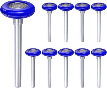 Linwnil 10pcs 1.8" Nylon Garage Door Rollers for 2" Garage Track, 4.25" Stem Quiet Garage Door Wheels, 6200zz Precision Bearing 8 Balls, Blue