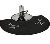 LCL Beauty 1/2" Semi Circle Anti Fatigue Beauty Barber Floor Mat with Grey Salon Scissor Design