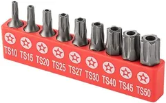 RAMPRO 9Pc Torx Star 5 Point, Security Tamper Proof, Driver Bit Set- T10, 15,20,25,27,30,40,45,50- Multifunction Damage/Shear Resistant Hollow Torque Kit