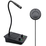 Window Speaker Intercom System Dual-Way Window Counter interphone Anti-Interference Intercommunication Microphone Glass Window Microphone for Business/Bank/Office/Hospital