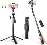 Marchpower 67'' Tripod for Cell Phone, Selfie Stick Tripod for iPhone Android with Remote and Light, Panoramic Photography, Portable Travel Tripod for Video Recording/Live Streaming/Photography/Vlog