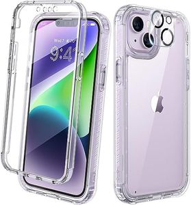 Diaclara Designed for iPhone 14 Plus Case, Full Body Rugged Case with Built-in Touch Sensitive Anti-Scratch Screen Protector, with Camera Lens Protector for iPhone 14 Plus 6.7" (Clear)