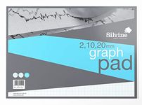 Silvine A3 Professional Graph Paper Pad - Printed 2-10-20mm Graph (50 Sheets)