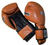 Ring to Cage 20oz, 22oz, 24oz Deluxe MiM-Foam Sparring Glove - Safety Strap Boxing Training Gloves, for Boxing, MMA, Muay Thai, Kickboxing (22oz, Tan/Black)