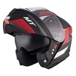 MT Motocycle Helmet - Modular Flip Front - Genesis SV Cave A5 Matt Black Red