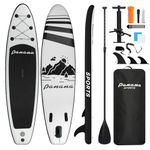 Panana Inflatable Stand Up Paddle Board 10' × 30" × 6",Premium 10ft Surfing Board Kit for Youth & Adults,SUP with Adjustable Paddle Hand Pump Fin Leash Backpack Black