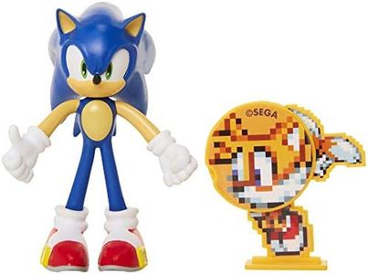 Sonic The Hedgehog Collectible Sonic 4" Bendable Flexible Action Figure with Bendable Limbs & Spinable Friend Disk Accessory Perfect for Kids & Collectors Alike! for Ages 3+