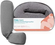 Frida Mom Pregnancy Pillow, Body Pillow, Cooling Pillow, Adjustable for Comfortable Sleep and Pregnancy Belly Support, Back Support, and Leg Support, Gray