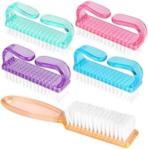 VTECHOLOGY Handle Grip Nail Brush Fingernail Cleaner Pedicure Scrub Foot Brushes Toes Cleaning Tool Kit (Multicolor） (5Pcs)