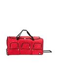Rockland Rolling Duffel Bag, Red, 3