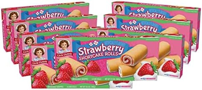Little Debbie Strawberry Shortcake Rolls, 48 Individually Wrapped Cake Rolls (8 Boxes)