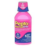 Pepto Bismol Extra Strength Liquid, 2X Concentrated Formula, Upset Stomach Relief, Diarrhea Relief, Heartburn, Nausea, Indigestion, Upset Stomach, Original Flavour, 12oz /350mL