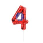 Spider Birthday Candle, Red Blue Spider Candle Number Candle Spider Web Candle Spider Birthday Decorations for Boys Girls Birthday Cake Party Supplies (4)