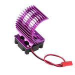 Motor Heat Sink, Heat Sink With Cooling Fan for 1/10 Scale Electric RC Car 540/550 Motor(Purple)