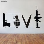 Gadgets wrap Gun Knife Bomb Rifle Love Wall Decal for Home, Office