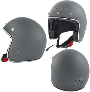 Moto Jet Helmet ECE 22-06 Approved Matt Gray Custom Scooter Naked Size XS