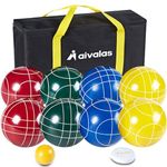 Aivalas Bocce Ball Set, 107mm Bocci Ball Set with 8 Resin Balls, Pallino, Measuring Tape, Carrying Bag, Bocce Balls Game for Outdoor Yard Backyard Lawn Beach(2-8 Players)