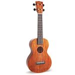 Mahalo Hano Concert Ukulele, Wooden Musical String Instrument with Geared Machine Head & Ukulele Case, Beginners Ukulele Concert Kit for Adults, Includes E-Book Guide, Brown