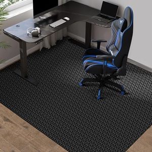 FURKIT Office Chair Mat for Hard Floor, 50"x60" Large Computer Chair Mat, Unique Y-Shaped Pattern Floor Protector Rug for Rolling Chairs, Anti-Slip PVC Desk Chair Mat for Work, Home, Gaming