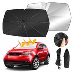 Oziral Car Sun Shade for Windshield Front Window Sunshades Foldable Car Windscreen Sunshade Umbrella Tail with Spring Folding Suitable for Car Windscreen Sun Shade UV Protector 150 * 82cm