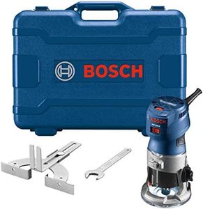 BOSCH GKF125CEK 1.25 HP Variable-Speed Colt Palm Router Kit with Soft Start, LED Light & Fixed Base for Precise Woodworking