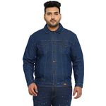 Urbano Plus Men's Blue Regular Fit Washed Full Sleeve Denim Jacket (plusjaktp-denim-mblue-3xl)