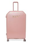 DKNY Metal Logo Upright with 8 Spinner Wheels Luggage, Dark Rose, 25 Inch Upright, Metal Logo Upright with 8 Spinner Wheels Luggage