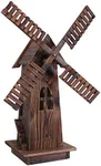 Sunnydaze 34-Inch Outdoor Decorative Fir Wood Windmill - Hollow Interior