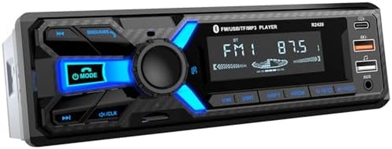 RDS Autoradio Bluetooth 5.0, Wistrue Poste Radio Voiture Bluetooth Port de Chargement de Type C, FM/AM Autoradio 1Din 4x65W Supporte Main Libre /2 USB/AUX/SD/TF/MP3 Player